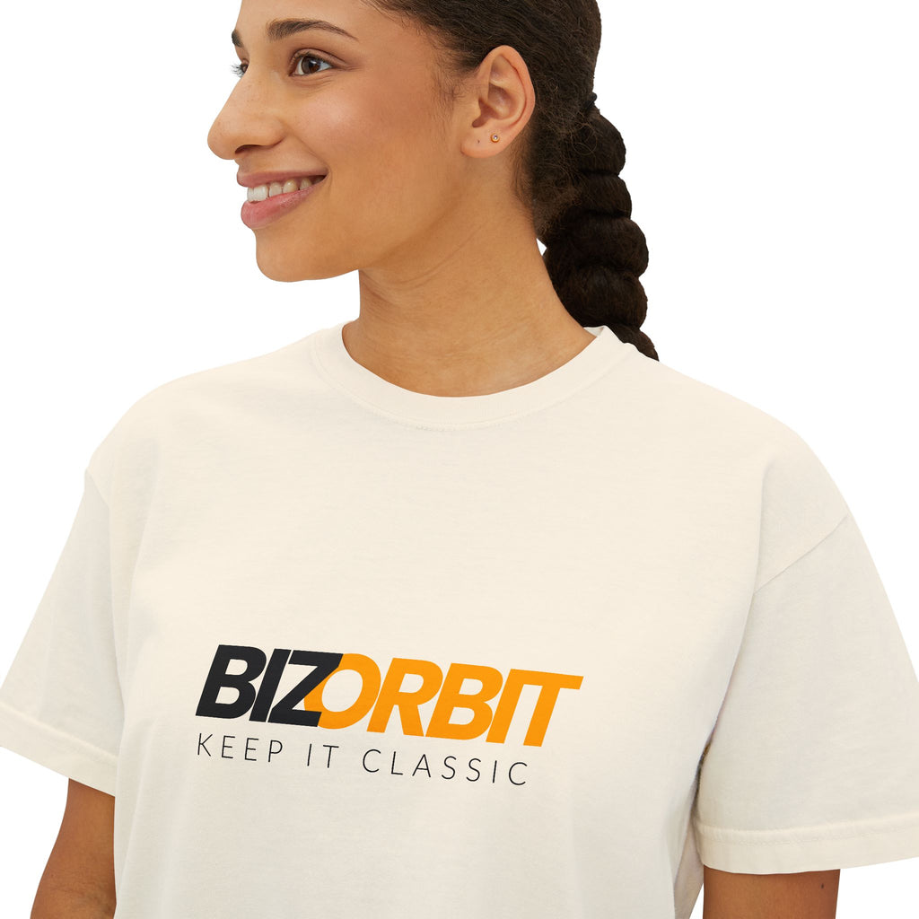 BizOrbit Women's Boxy Tee – Retro Logo Crop T-Shirt